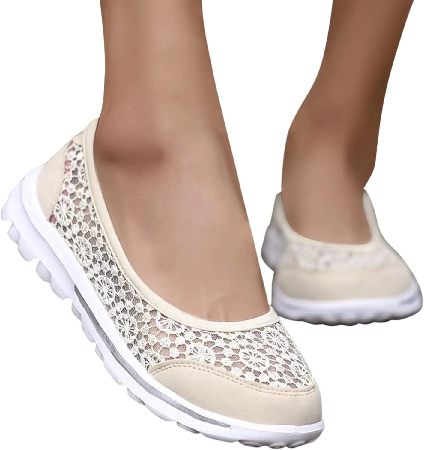 Women Breathable Lace Up Shoes Casual Shoes Unisex Lightweight Mesh Work Shoe Sporty Men Shoe Slip on Casual