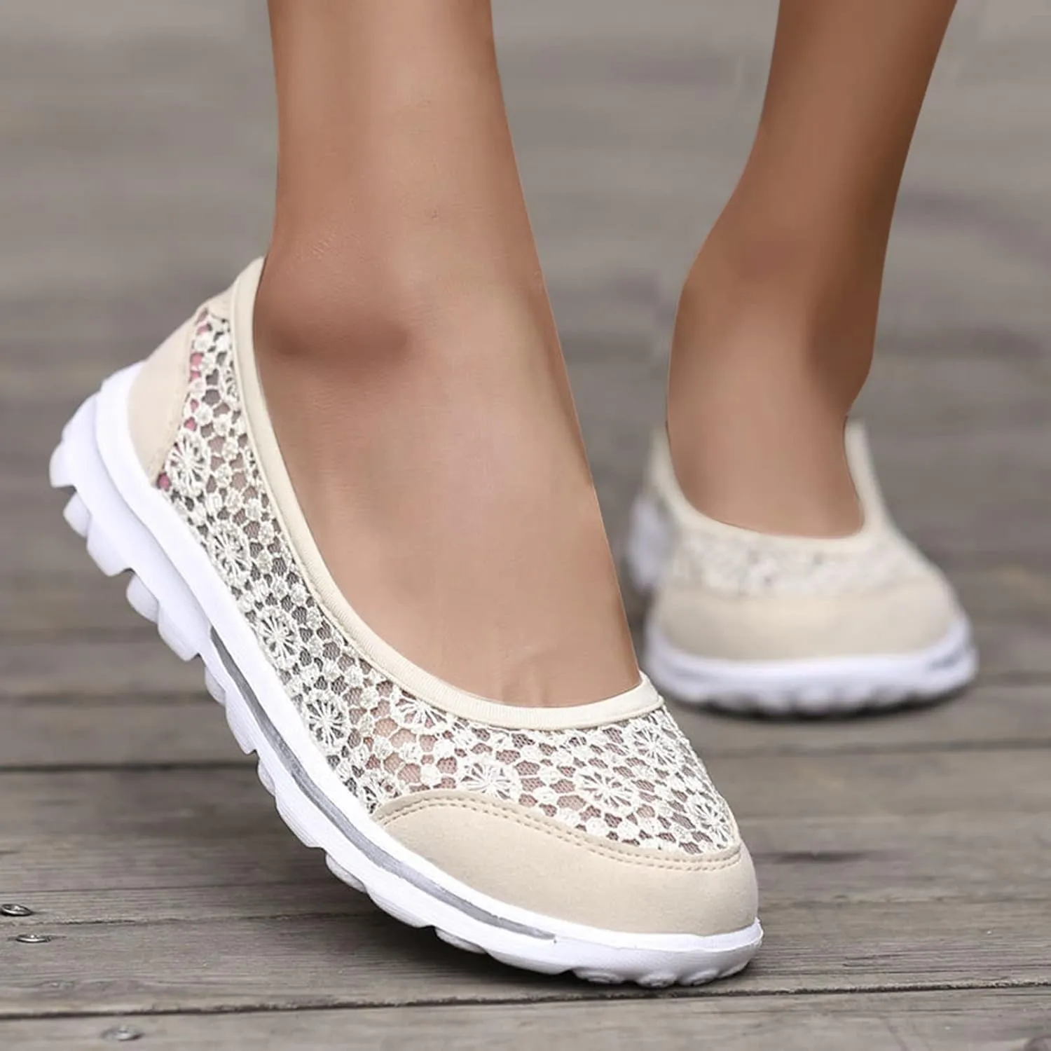 Women Breathable Lace Up Shoes Casual Shoes Unisex Lightweight Mesh Work Shoe Sporty Men Shoe Slip on Casual