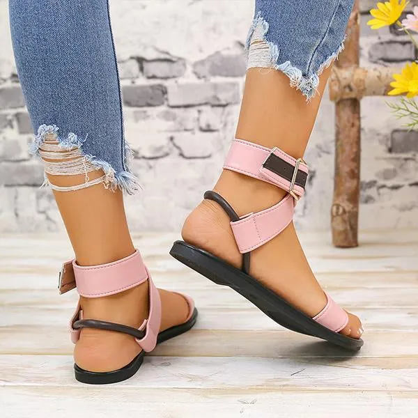Women's Casual Flat Buckled Roman Beach Sandals 80578834S