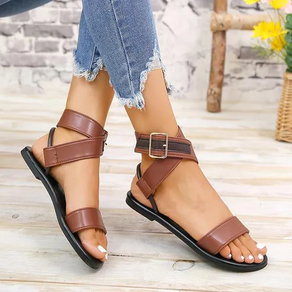 Women's Casual Flat Buckled Roman Beach Sandals 80578834S