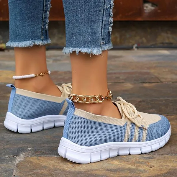 Women's Casual Lace Up Mesh Fly Knit Sneakers 12822218S