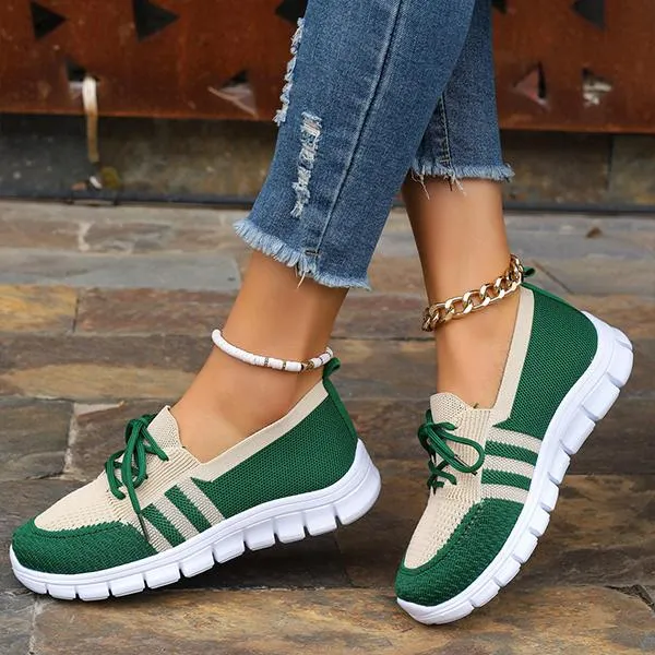 Women's Casual Lace Up Mesh Fly Knit Sneakers 12822218S