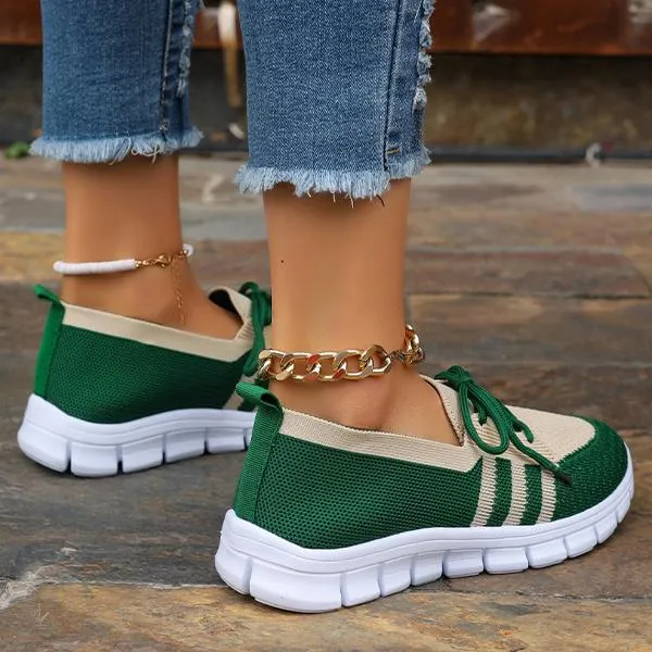 Women's Casual Lace Up Mesh Fly Knit Sneakers 12822218S