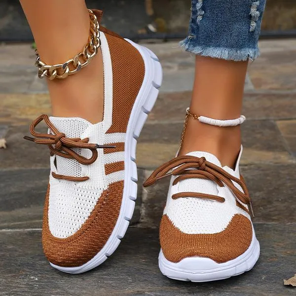 Women's Casual Lace Up Mesh Fly Knit Sneakers 12822218S