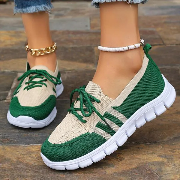 Women's Casual Lace Up Mesh Fly Knit Sneakers 12822218S