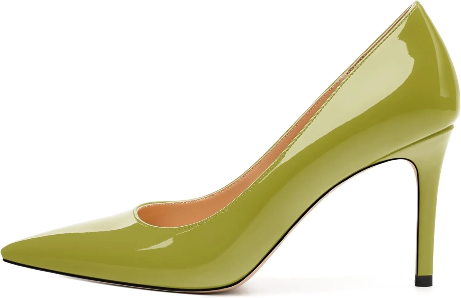 Women's Pumps, Pointed Toe Slip On High Heels, Fashion Solid Patent High Heel Shoes for Women