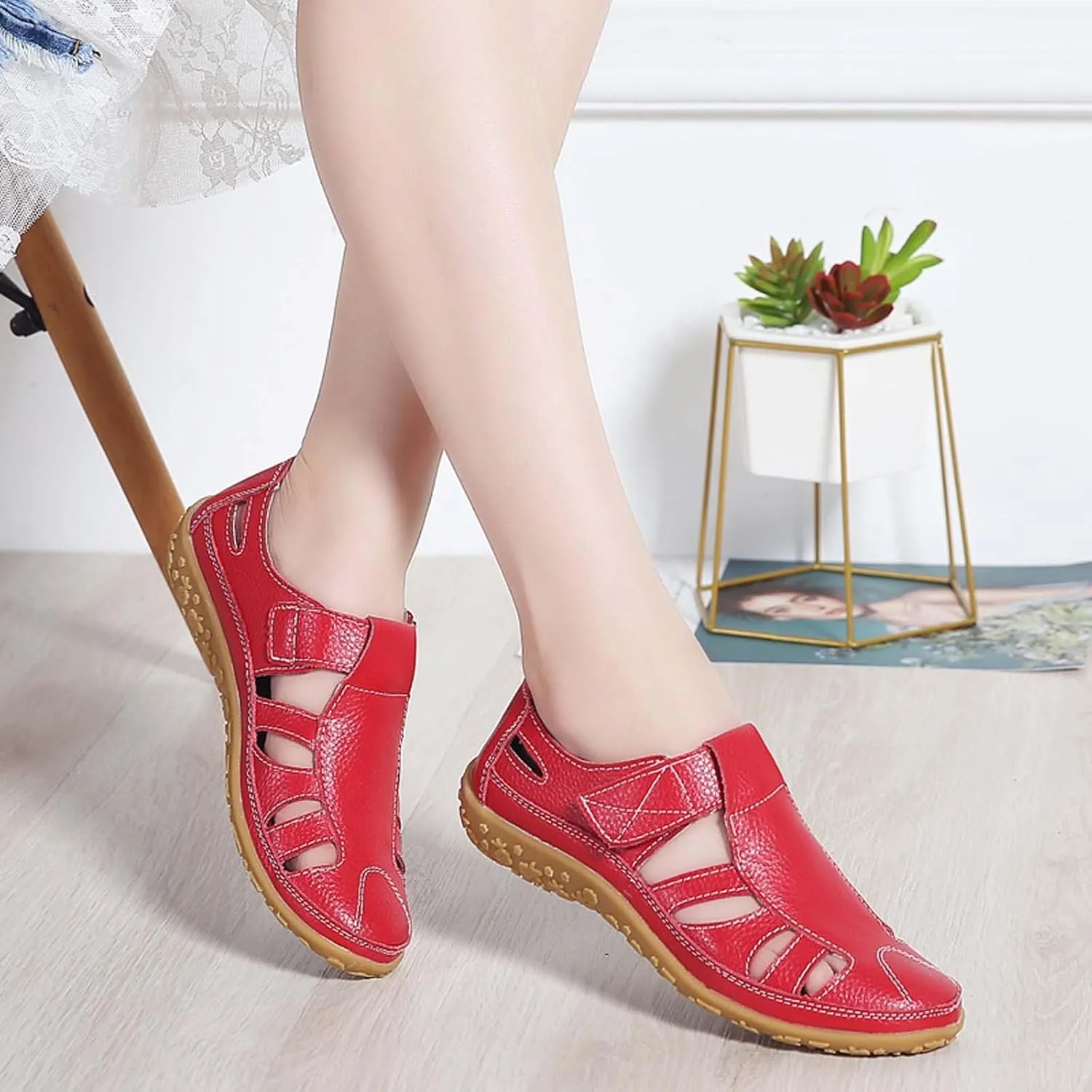 Women's Summer Casual Sandals Comfortable Flat Open Toe Beach Footwear Lightweight Breathable Slip On Walking