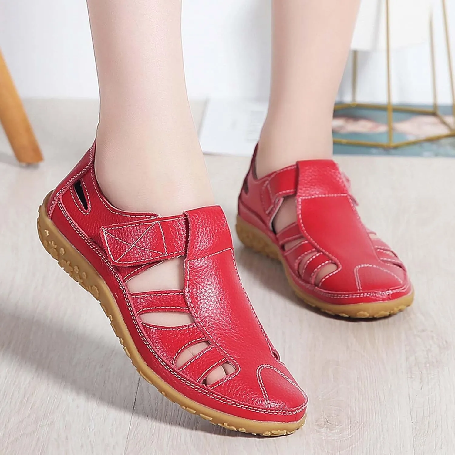 Women's Summer Casual Sandals Comfortable Flat Open Toe Beach Footwear Lightweight Breathable Slip On Walking