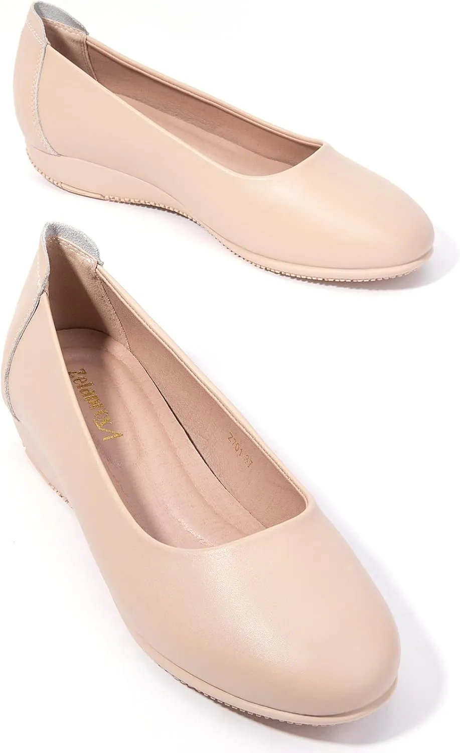 Zelaprox Women's Casual Round Toe Soft Slip On Flats Shoes Ballet Comfort Work Office Shoes Casual Dressy Shoes