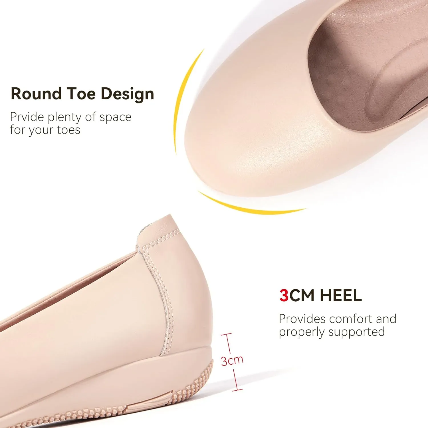 Zelaprox Women's Casual Round Toe Soft Slip On Flats Shoes Ballet Comfort Work Office Shoes Casual Dressy Shoes