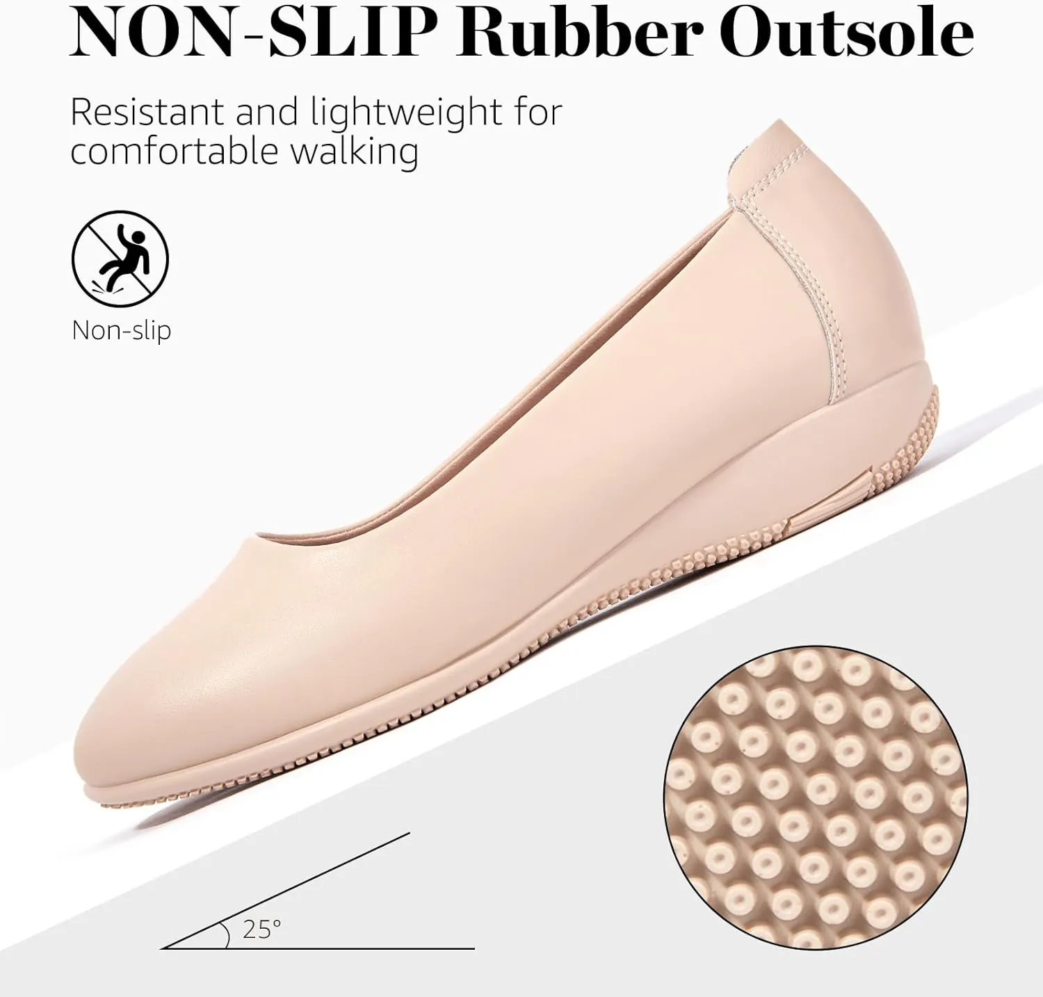 Zelaprox Women's Casual Round Toe Soft Slip On Flats Shoes Ballet Comfort Work Office Shoes Casual Dressy Shoes