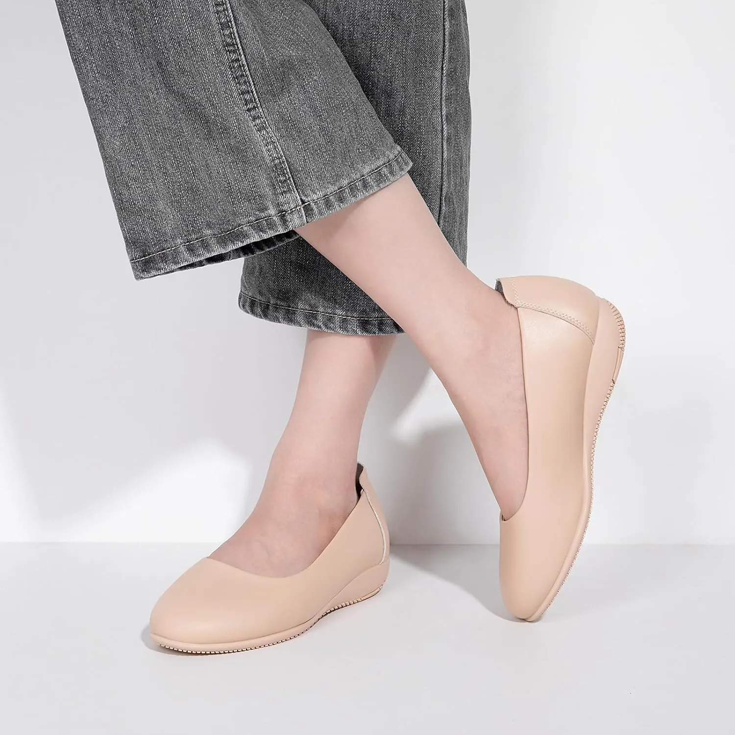 Zelaprox Women's Casual Round Toe Soft Slip On Flats Shoes Ballet Comfort Work Office Shoes Casual Dressy Shoes