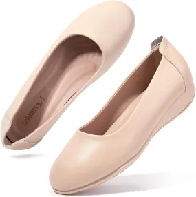Zelaprox Women's Casual Round Toe Soft Slip On Flats Shoes Ballet Comfort Work Office Shoes Casual Dressy Shoes